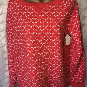 Charter Club Weekend coral white sweater size L